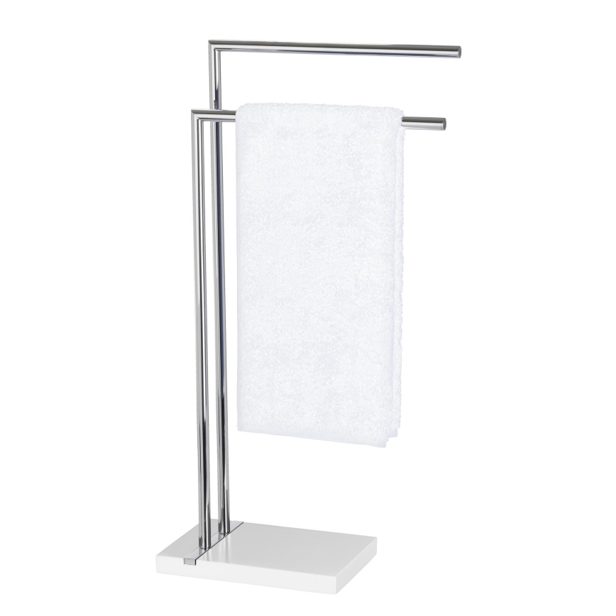 WENKO 20487100 - NOBLE Towel Stand 45.5 x 82 cm, Polished Chrome/White