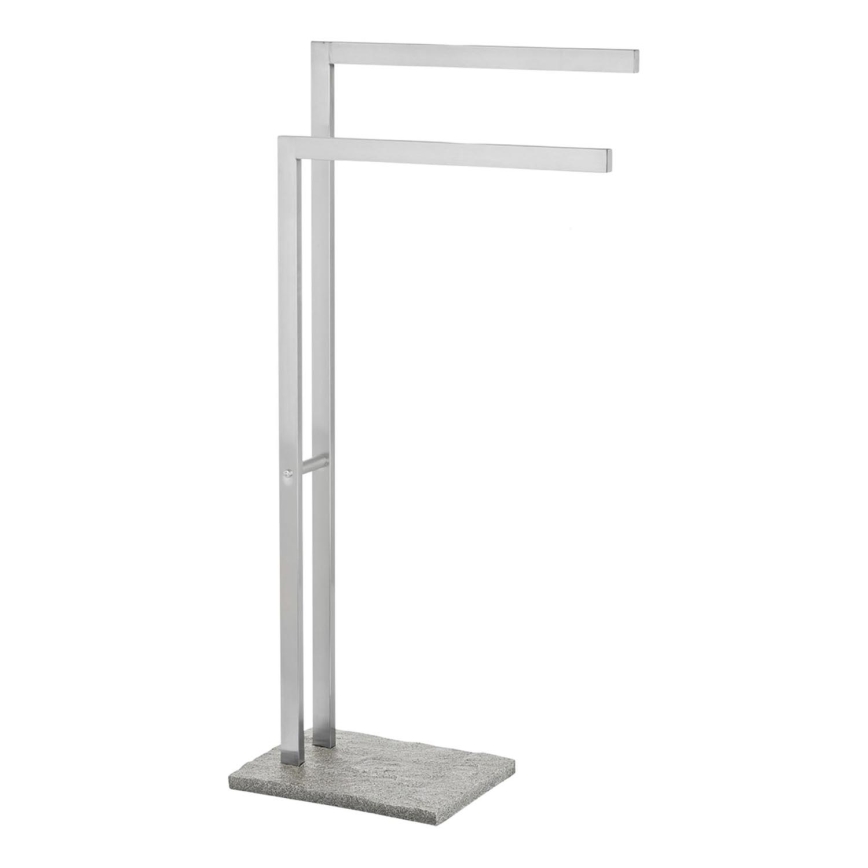 WENKO 20603100 - GRANIT Freestanding Towel Stand 43.5 x 86.5 cm Stainless Steel/Satin/Grey