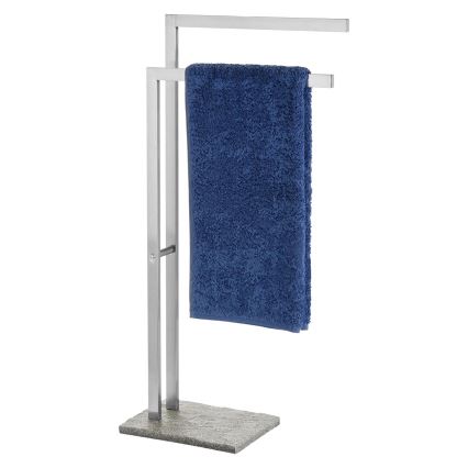 WENKO 20603100 - GRANIT Freestanding Towel Stand 43.5 x 86.5 cm Stainless Steel/Satin/Grey