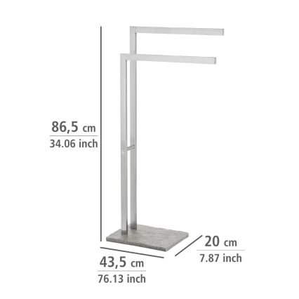 WENKO 20603100 - GRANIT Freestanding Towel Stand 43.5 x 86.5 cm Stainless Steel/Satin/Grey