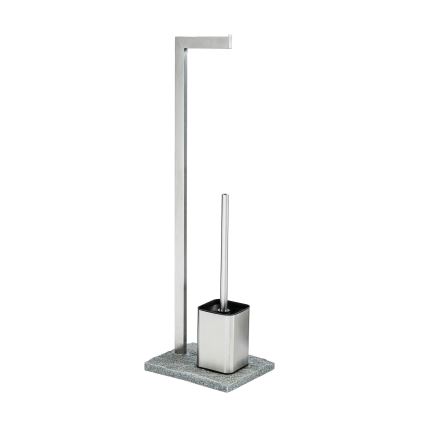 WENKO 20604100 - GRANIT Toilet Brush 23 x 73.5 cm stainless steel/satin/gray