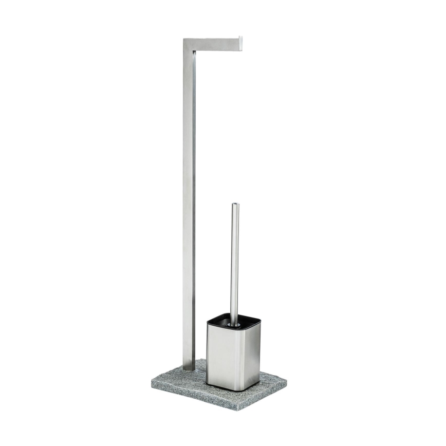 WENKO 20604100 - GRANIT Toilet Brush 23 x 73.5 cm stainless steel/satin/gray