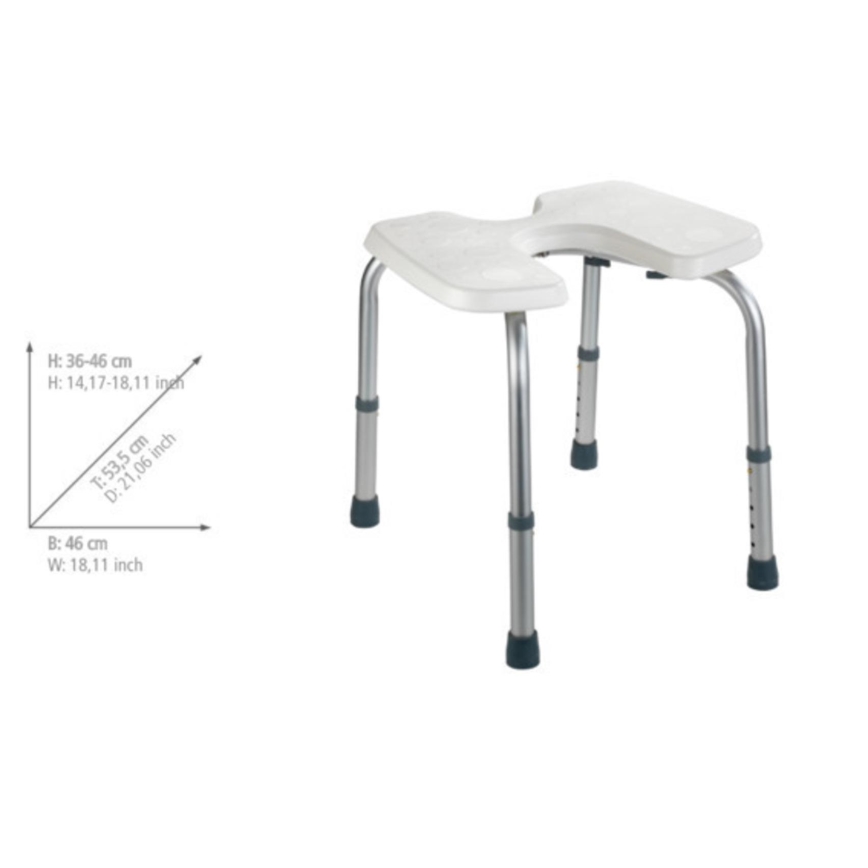 WENKO 206051100 - SECURA Stool 46 x 53.5 cm White/Silver