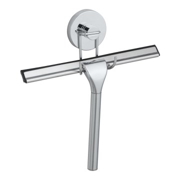 WENKO 20877100 - VACUUM-LOC Round Squeegee, Stainless Steel, Polished Chrome/Silver, 24.5 x 25 cm