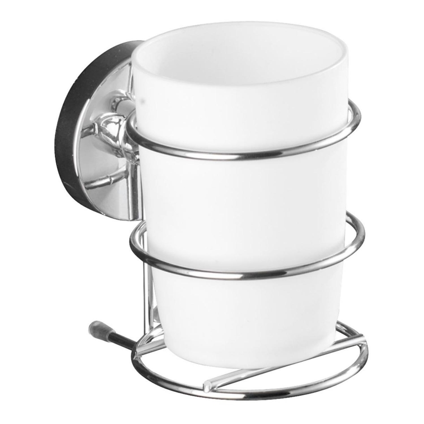 WENKO 20880100-Tumbler VACUUM-LOC MILAZZO 7.5 x 11.5 cm glossy chrome/white
