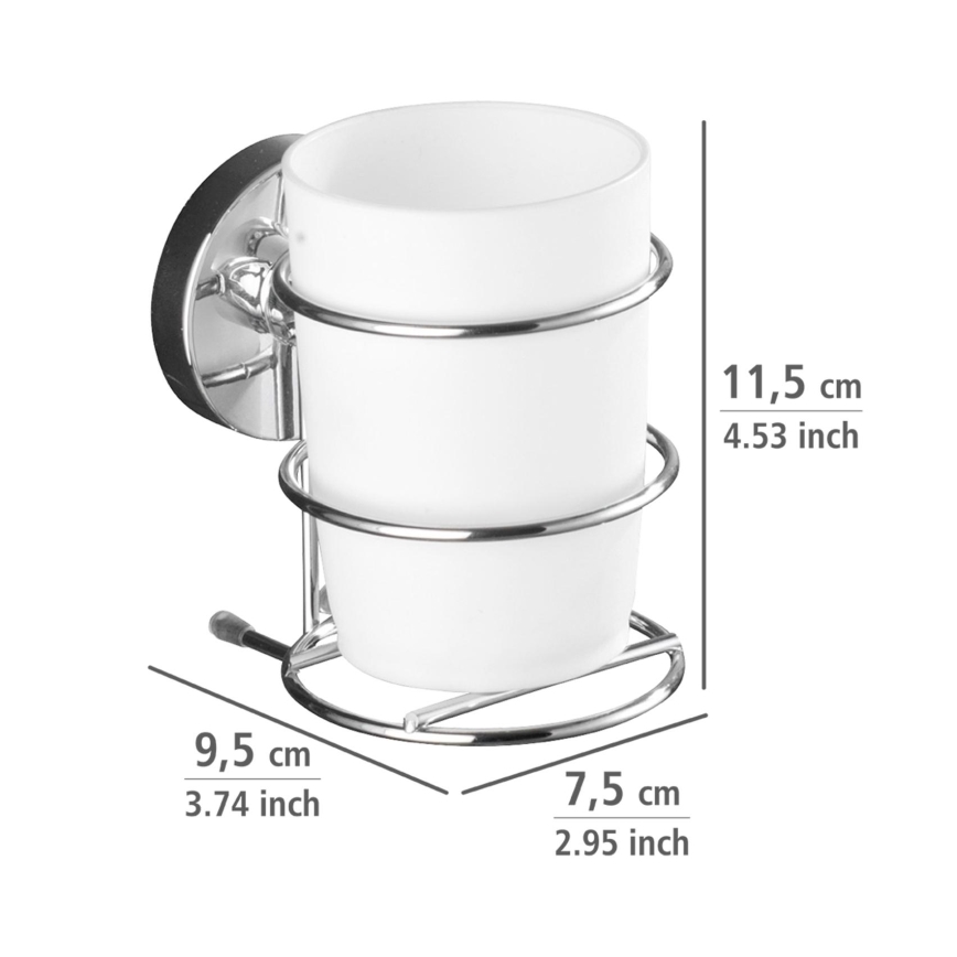 WENKO 20880100-Tumbler VACUUM-LOC MILAZZO 7.5 x 11.5 cm glossy chrome/white