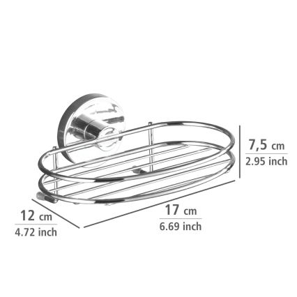 WENKO 20890100 - VACUUM-LOC MILAZZO Soap Holder, 16.5 x 12 cm, Polished Chrome