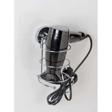 WENKO 20896100 - Hair Dryer Holder VACUUM-LOC MILAZZO 12x17 cm Polished Chrome