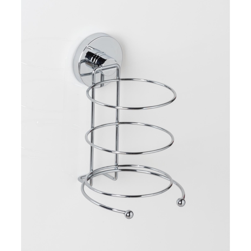 WENKO 20896100 - Hair Dryer Holder VACUUM-LOC MILAZZO 12x17 cm Polished Chrome
