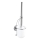WENKO 20898100-WC VACUUM-LOC MILAZZO Toilet Brush 10 x 34 cm, Stainless Steel / Polished Chrome / White
