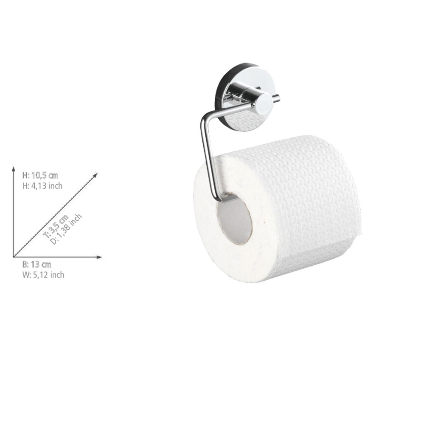 WENKO 20899100-Toilet paper holder VACUUM-LOC MILAZZO 13x10,5 cm polished chrome