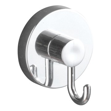 WENKO 20900100 - VACUUM-LOC Round Steel Hook, 6 x 6.7 cm, Polished Chrome