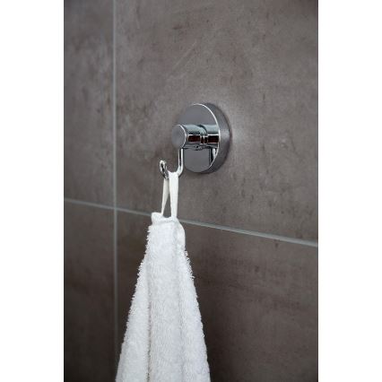WENKO 20900100 - VACUUM-LOC Round Steel Hook, 6 x 6.7 cm, Polished Chrome