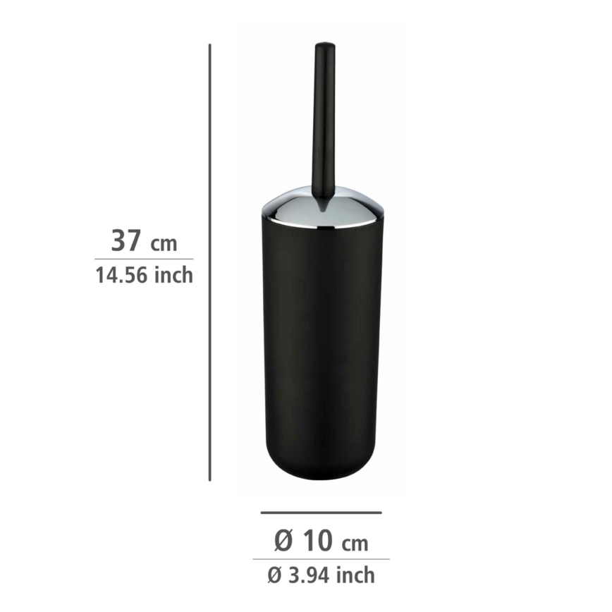 WENKO 21210100 - BRASIL Toilet Brush 10x37 cm Black/Polished Chrome
