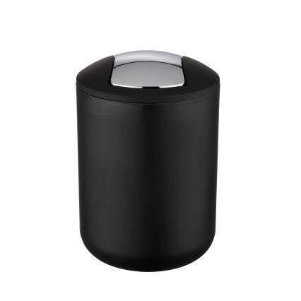 WENKO 21211100 - BRASIL Waste Bin 14x21 cm Black/Polished Chrome