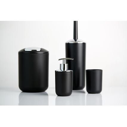 WENKO 21211100 - BRASIL Waste Bin 14x21 cm Black/Polished Chrome