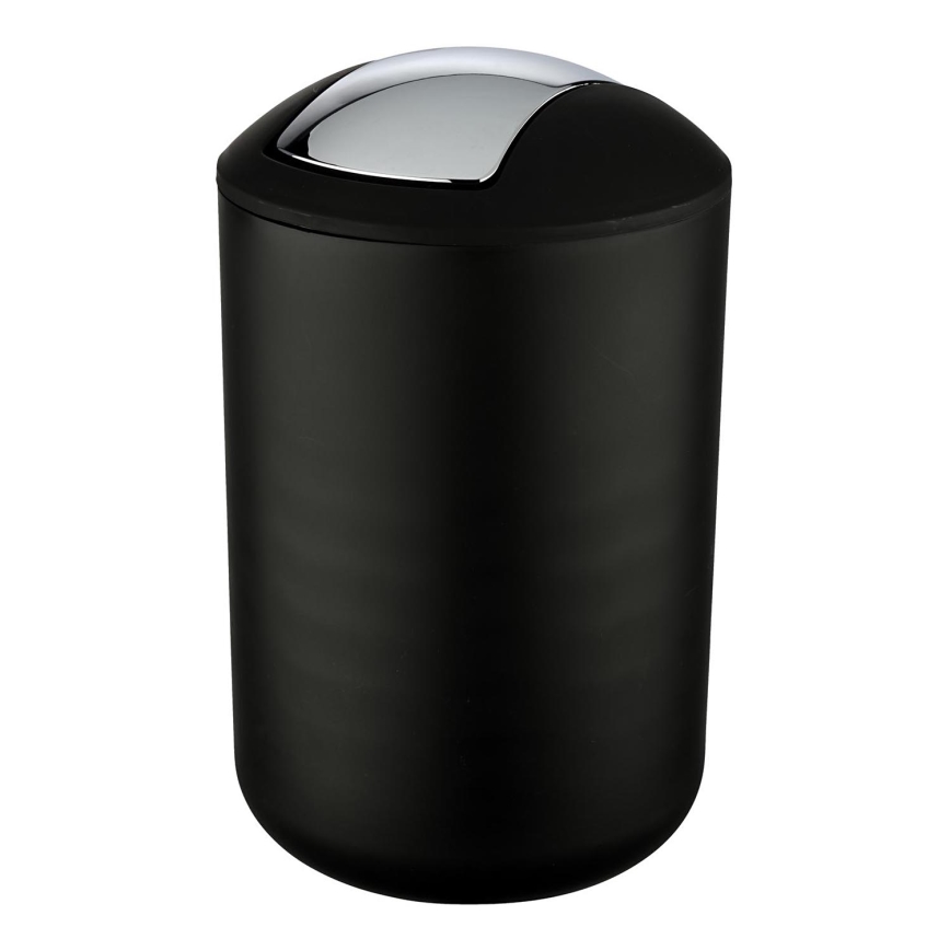 WENKO 21212100 - BRASIL Basket 19.5 x 31 cm Black/Polished Chrome