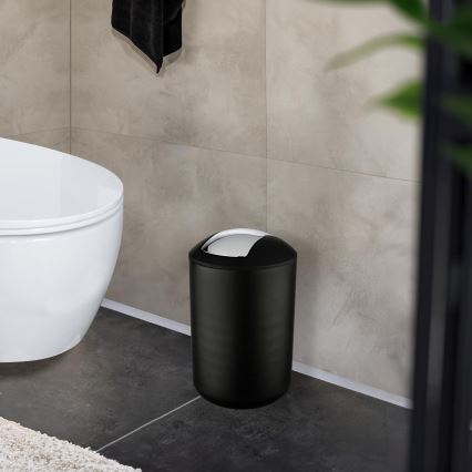 WENKO 21212100 - BRASIL Basket 19.5 x 31 cm Black/Polished Chrome