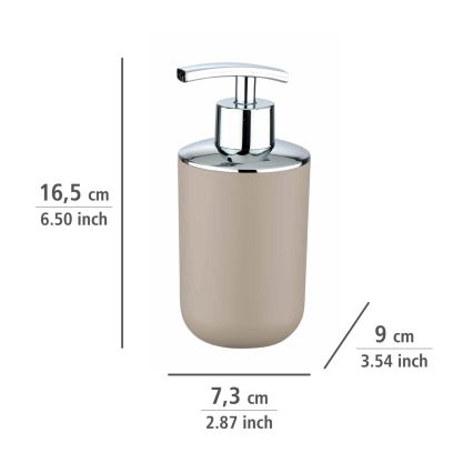 WENKO 21219100 - BRASIL Soap Dispenser 7,3x16,5 cm beige/polished chrome