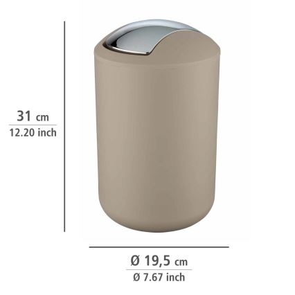 WENKO 21222100 - BRASIL Bin 19.5 x 31 cm Beige/Glossy Chrome