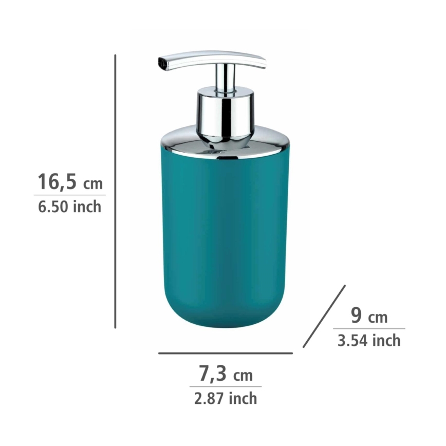 WENKO 21224100 - BRASIL Soap Dispenser 7.3x16.5 cm turquoise/polished chrome