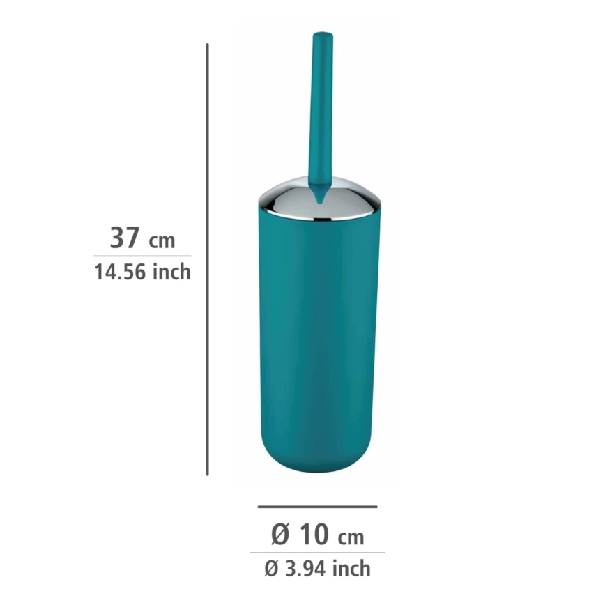 WENKO 21225100 - BRASIL Toilet Brush 10x37 cm Turquoise/Polished Chrome