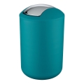 WENKO 21227100 - BRASIL Waste Bin, 19.5 x 31 cm, Turquoise/Polished Chrome