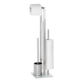 WENKO 21564100 - RIVALTA Toilet Brush 18 x 70 cm, Stainless Steel/Silver/White/Black