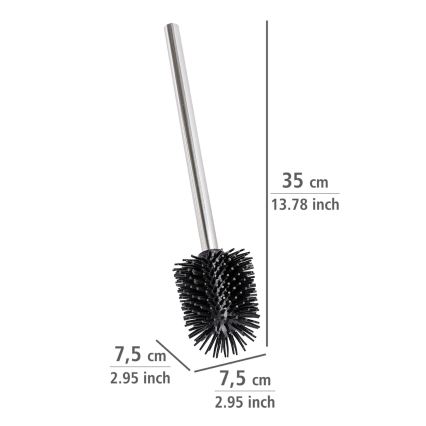 WENKO 21799100 - Toilet Brush 7.5 x 35 cm stainless steel / silver / black