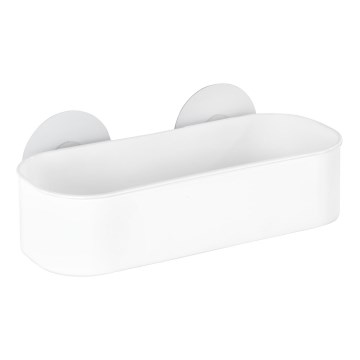 WENKO 21824100-OSIMO Plastic Shelf 27 x 12 cm, white/clear
