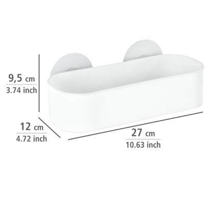 WENKO 21824100-OSIMO Plastic Shelf 27 x 12 cm, white/clear