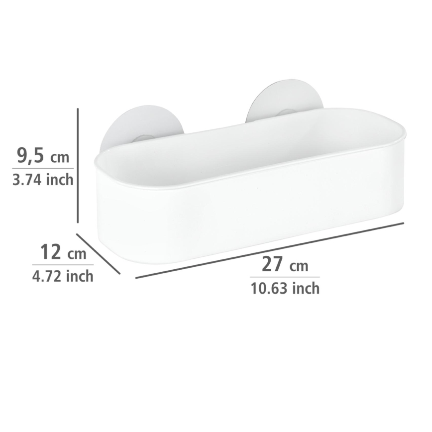 WENKO 21824100-OSIMO Plastic Shelf 27 x 12 cm, white/clear