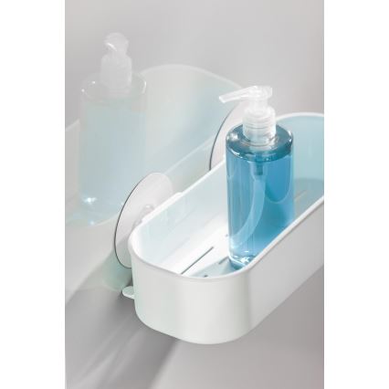 WENKO 21824100-OSIMO Plastic Shelf 27 x 12 cm, white/clear