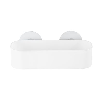 WENKO 21824100-OSIMO Plastic Shelf 27 x 12 cm, white/clear