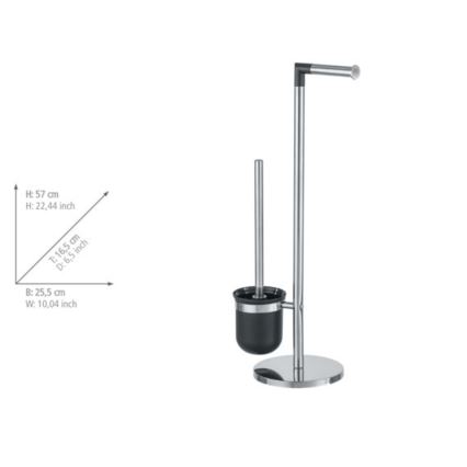 WENKO 21836800 - PARUS Toilet Brush 25.5 x 57 cm stainless steel/silver/black