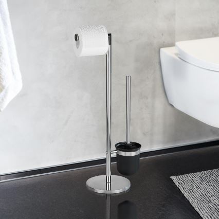 WENKO 21836800 - PARUS Toilet Brush 25.5 x 57 cm stainless steel/silver/black
