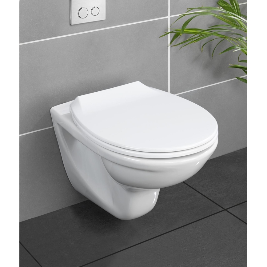 WENKO 21901100-WC KOS toilet seat 44x37 cm white/silver