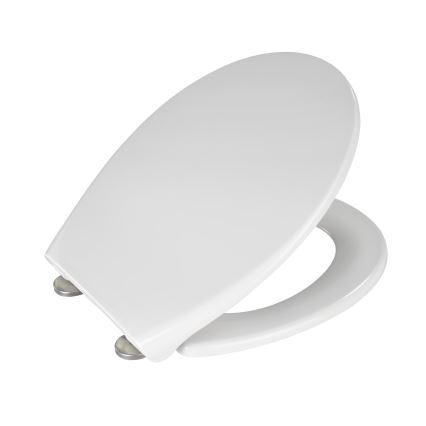 WENKO 21903100-WC SAMOS toilet seat 44.5 x 37.5 cm white/silver