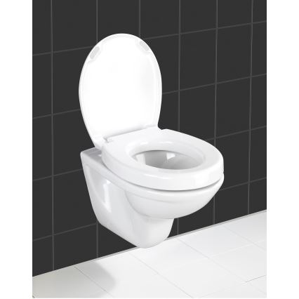 WENKO 21905100-SECURA Toilet Seat 37x44 cm White/Grey