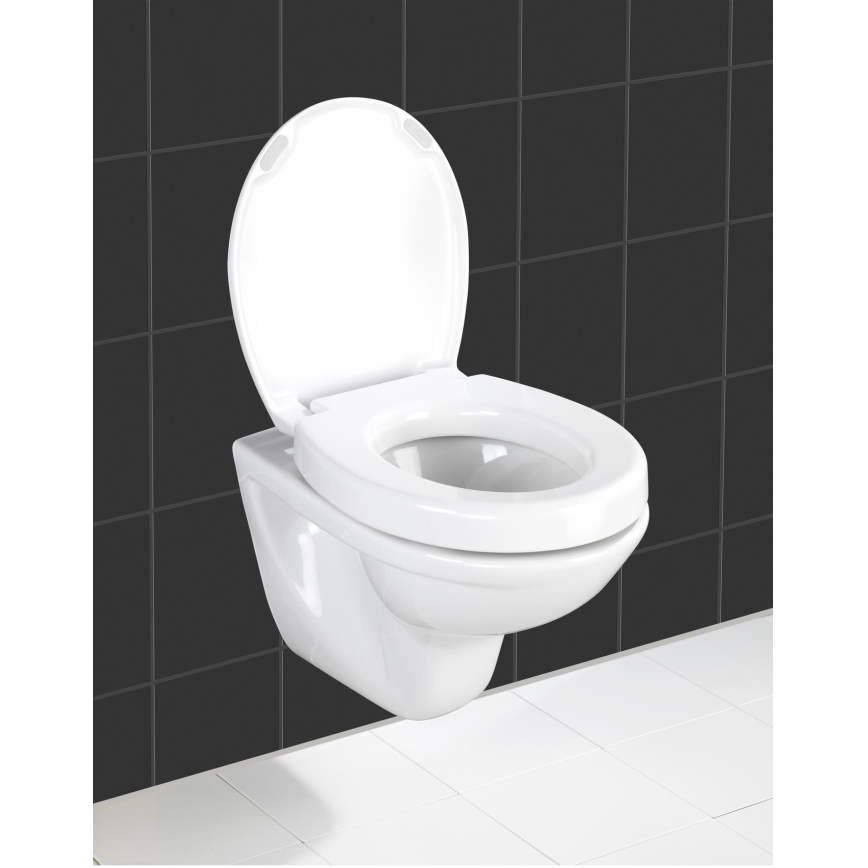 WENKO 21905100-SECURA Toilet Seat 37x44 cm White/Grey