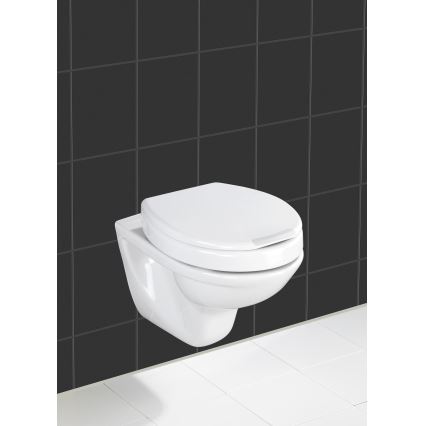 WENKO 21905100-SECURA Toilet Seat 37x44 cm White/Grey