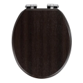 WENKO 22015100-WC Wenge Toilet Seat 35.5 x 42.5 cm Brown/Silver