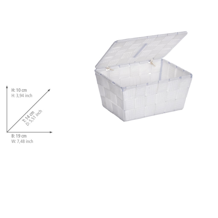 WENKO 22077100 - ADRIA Basket, 19 x 14 cm, White