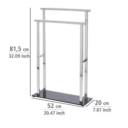 WENKO 22089100 – LAVA Coat Rack 52 x 81.5 cm stainless steel/silver/black
