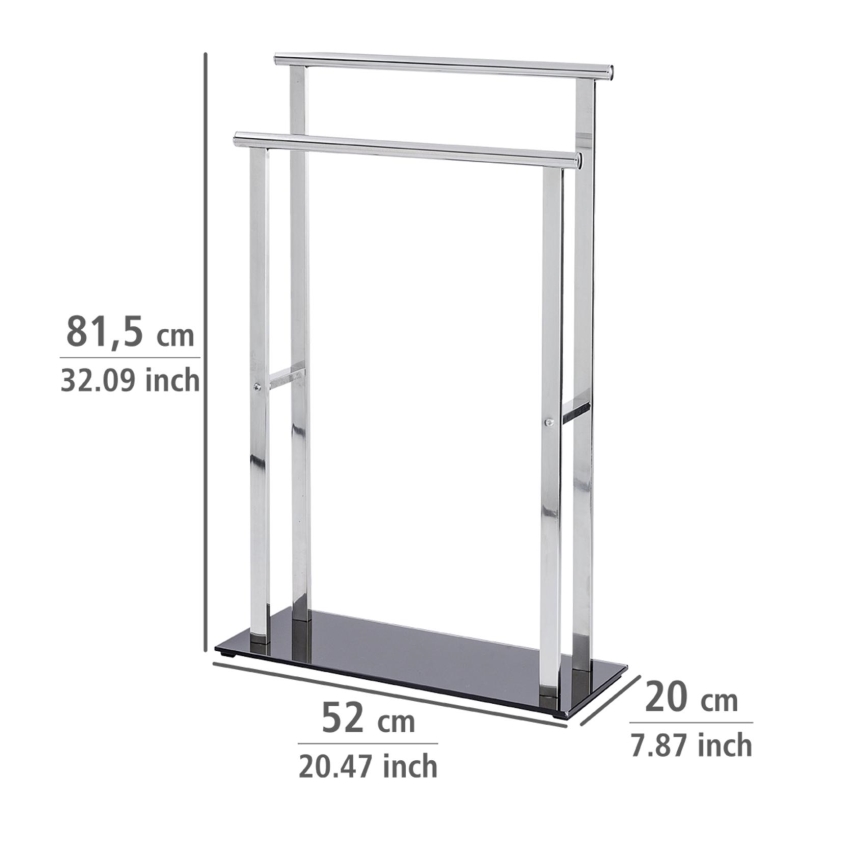 WENKO 22089100 – LAVA Coat Rack 52 x 81.5 cm stainless steel/silver/black