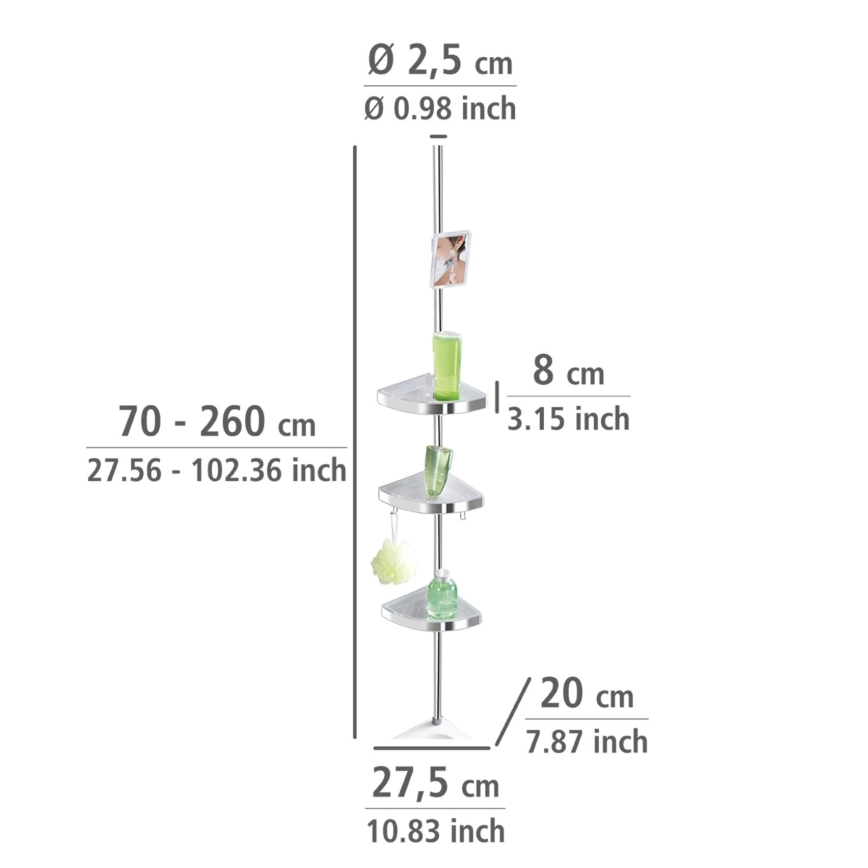 WENKO 22124100-PREMIUM Corner Element 27.5x260 cm Silver