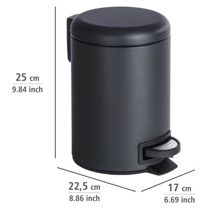 WENKO 22143800 - LEMAN Basket 17 x 25 cm, Black