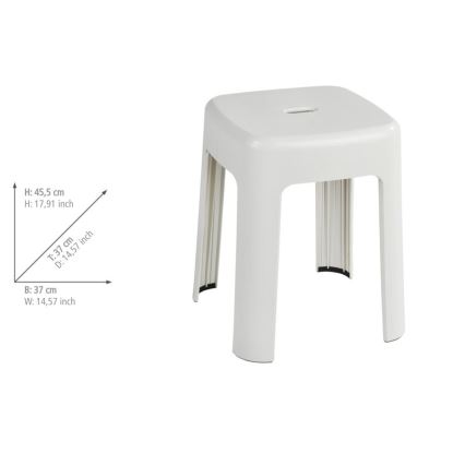 WENKO 22160100 - ALASKA Stool 37x45,5 cm white