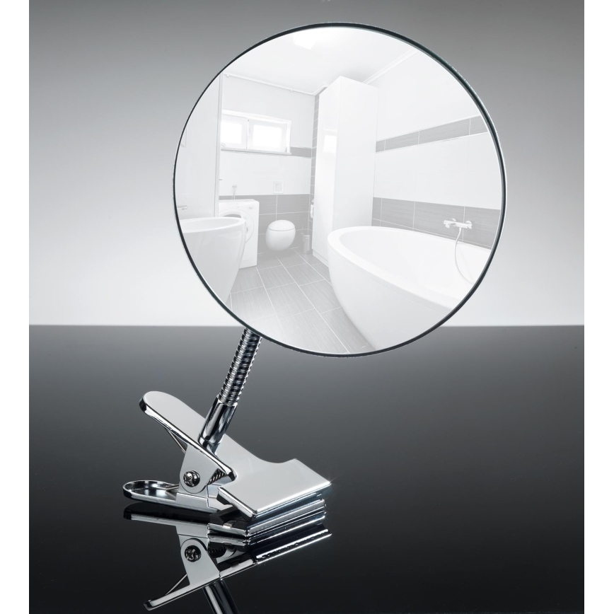WENKO 22195100 - CLIP Makeup Mirror 15 x 27 cm, Polished Chrome