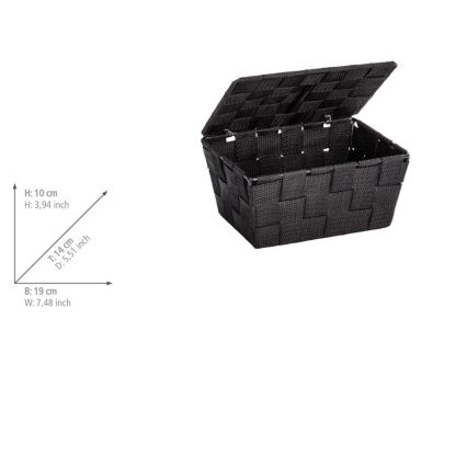 WENKO 22197100 - ADRIA Basket 19x14 cm Black
